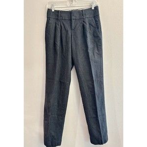 Banana Republic Women's Pants Black Size 0 Martin Fit Wool Blend Pleated‎ Lined